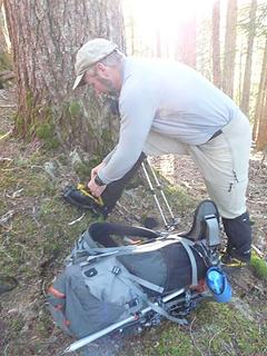 Bill ditching the crampons