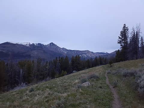 Final view back to Windy Peak near Iron Gate at sunset