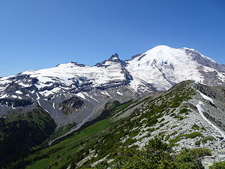 Hiking along the ridge. We would cross Fryingpan Creek (at left) later in the day