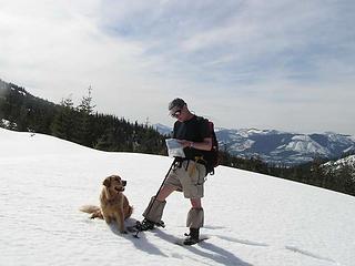 Barry still trying to explain route to Gus - Mt. Margaret April 2008