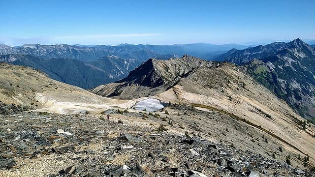 Down to camp and a majority of our ridge traverse in back.