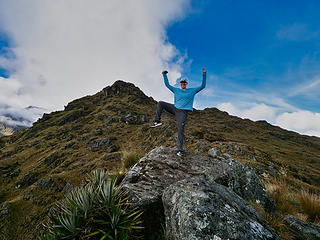 IT 3.1 Cassie strikes the pose at 13,000'