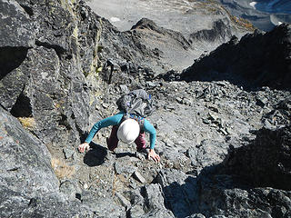 exposure below the summit