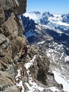 Traversing ledges looking for the best route