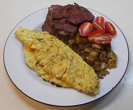 cheddar omelette with potato 11/29/22