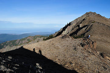 Shadows and our first views of the true Tyler summit