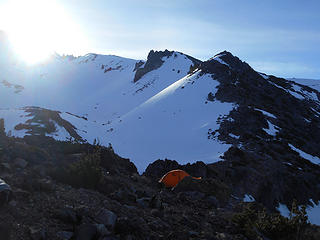 Sunrise over camp