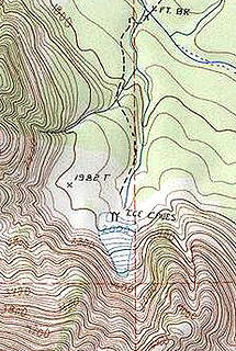 Big Four Ice Caves as shown on USGS map