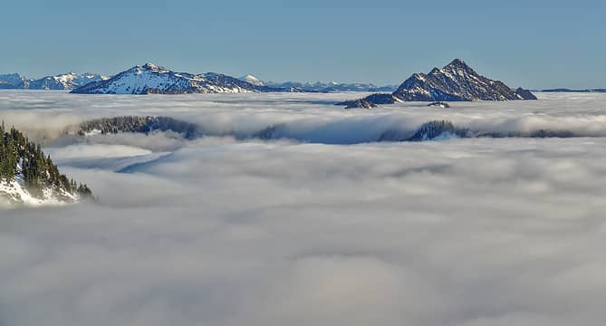 Rock Mountain and Jim Hill above the inversion