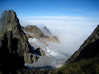 fog and glacier