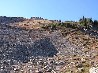 Looking up to ridge we have to reach on our way to the summit