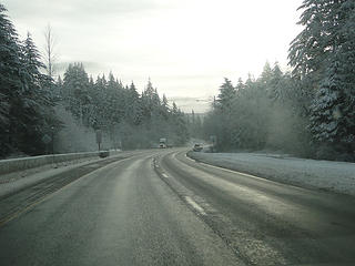 Coming over snowy Tiger summit. Roads fine though.