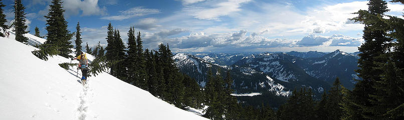 Heading back along the ridge