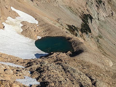 Large tarn below and north of the pass