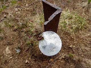 Range marker we found on the ridge dated 8/25/1966.