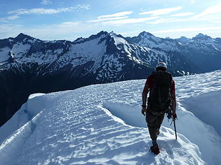 Sergio negotiates some crevasses.