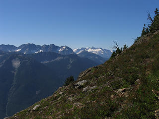 Climbing onto the south ridge