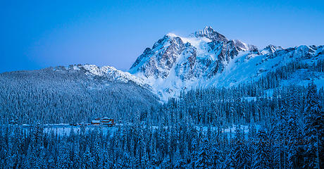 Shuksan and White Salmon Lodge after Dusk