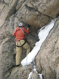 Setting the first piece at the base of the route