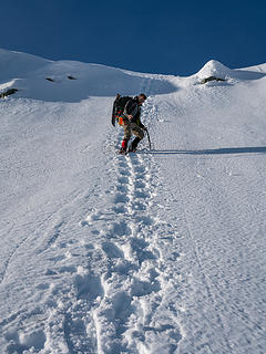 Descending from the summit