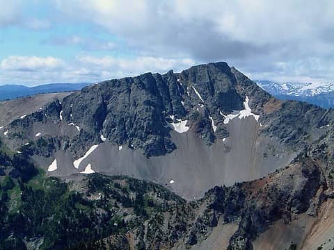 Summit of Bismark Peak as seen from the summit of Mt. Aix.