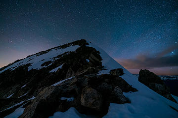 Summit block at night