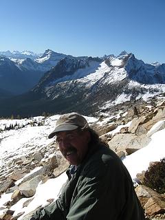 Lunch break on ridgeline above Cutthroat Pass with Jim