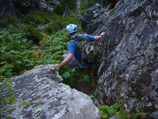 Mesahchie descending Guye North peak