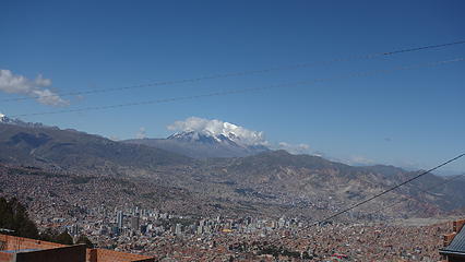 Illimani towers above La Paz