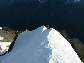 Sergio and Wayne climbing the snow arete on my third ascent of Johannesburg.