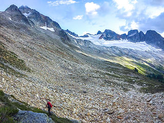 The view from the green notch back towards Mt Hagan