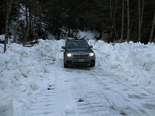 Driving the plowed road