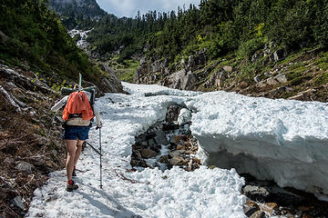 going around the snow bridge