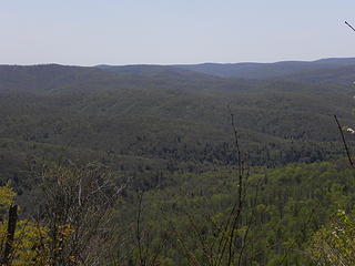 view of Burner and Braucher area from private land clearcut on Allegheny Trail west of Wildell