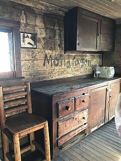 inside the cabin at Big Hill