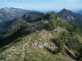 BC heading down from the summit