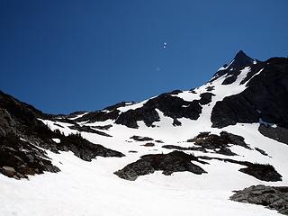 looking up the basin with le conte waiting for us