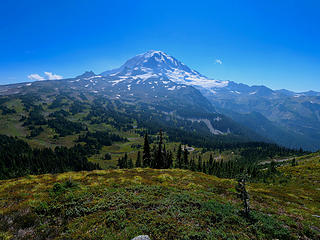 Spray Park and Rainier from saddle