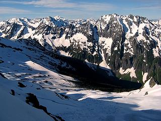 Looking southeast to Boston Basin, Cascade Pass, & beyond