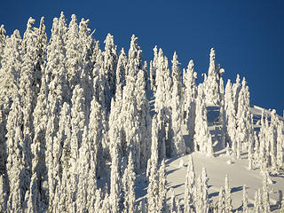 Ice castles in the now changed evening light