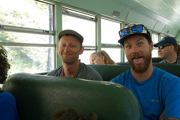 Fletcher enjoying the bus ride