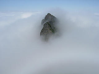 NW Peak shrouded in the mist
