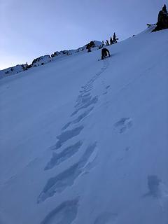 Cramponing up Saska (photo by Fred)