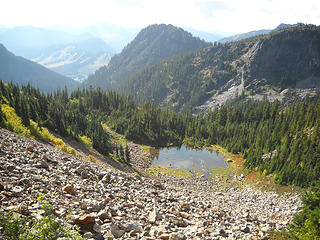 Looking back down to Red Pond