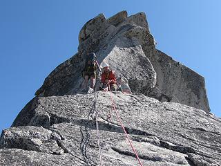 here is t-man belaying me directly below the "friction slab"