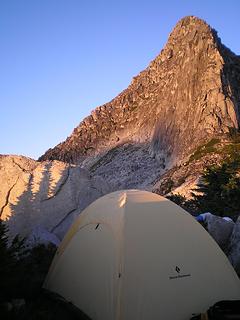 Our first ridge and summit from camp.