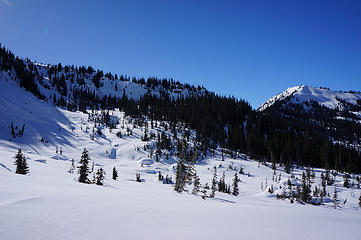 View of the last section to Frosty Pass. I went up the gully to the left to gain elevation a little faster.