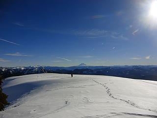 Lindsay wanders the vast summit of Iron