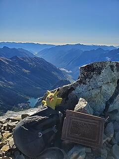 Pika on the summit. Taken because Rikki has remared if I don't include a summit shot with my plush pal