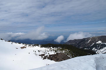 Looking N from the saddle between Pt 6537 and Baldy